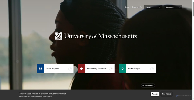 Security scan screenshot of https://www.massachusetts.edu/