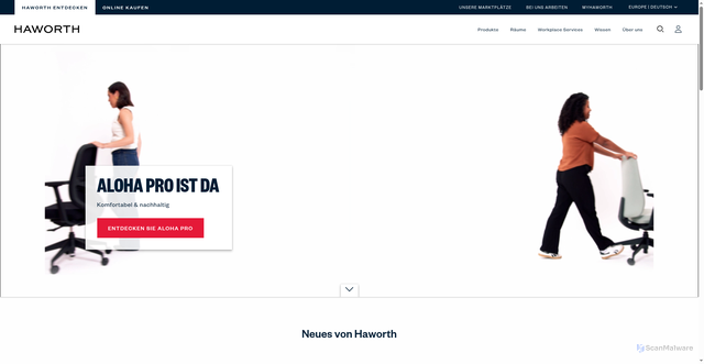 Security scan screenshot of https://haworth.com