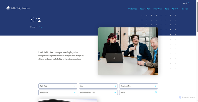 Security scan screenshot of https://publicpolicy.com/featured-work/tag/k-12/