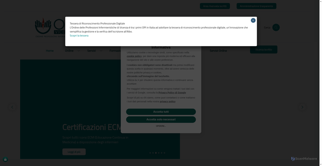 Security scan screenshot of https://opivicenza.it/