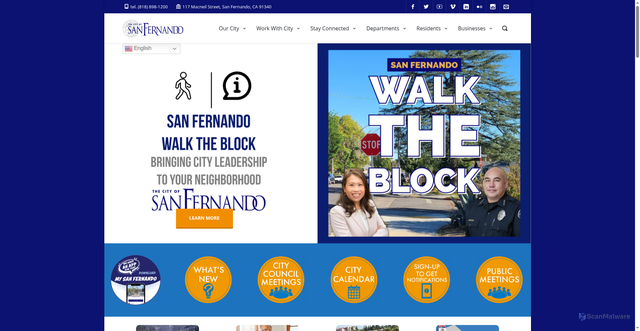 Security scan screenshot of https://ci.san-fernando.ca.us/