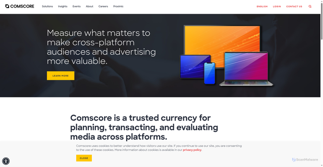 Security scan screenshot of https://comscore.com