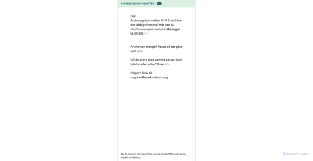 Security scan screenshot of https://chatt.maskrosbarn.org/