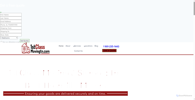 Security scan screenshot of https://1stclassmovingtn.com