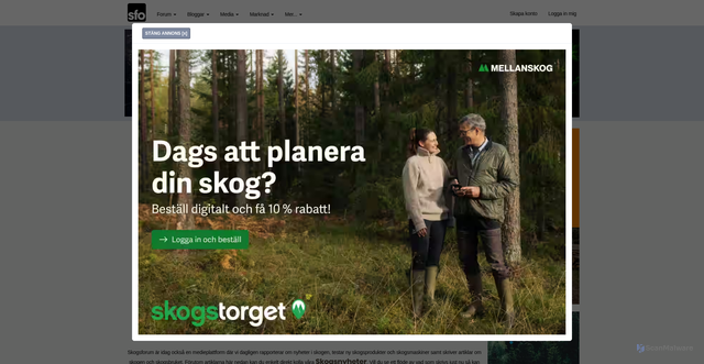 Security scan screenshot of https://skogsforum.se