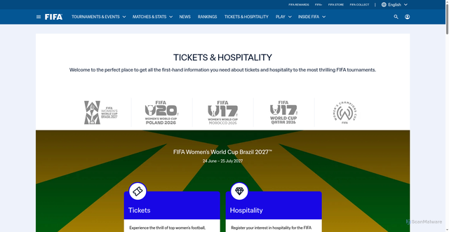 Security scan screenshot of https://fifa-fwc26-us.tickets.fifa.com