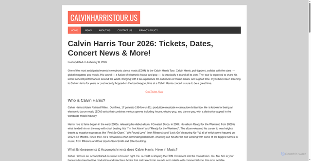 Security scan screenshot of https://calvinharristour.us/