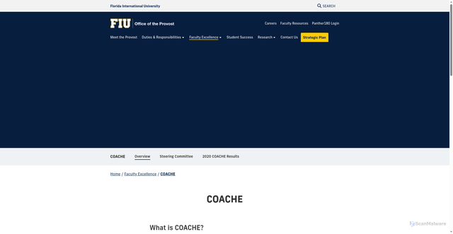 Security scan screenshot of https://coache.fiu.edu