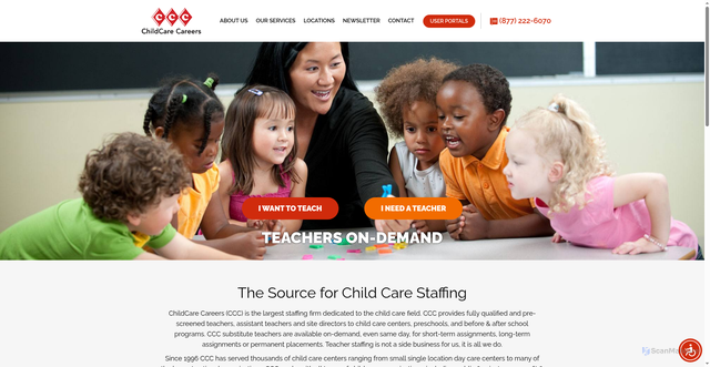 Security scan screenshot of https://www.childcarecareers.com/