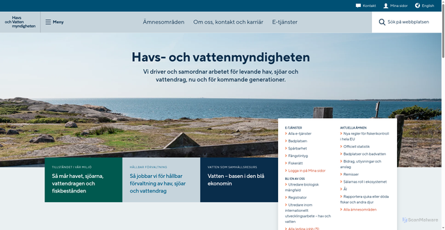 Security scan screenshot of https://www.havochvatten.se/