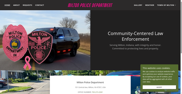 Security scan screenshot of https://miltonpolicein.gov/