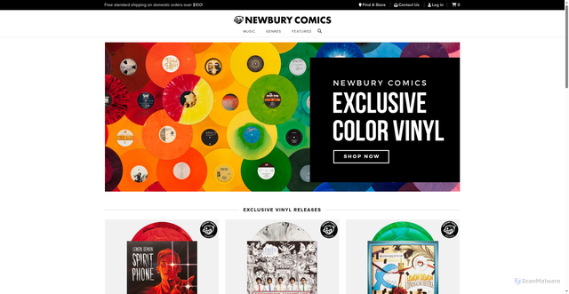 Security scan screenshot of https://www.newburycomics.com