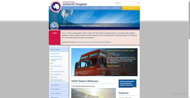 Security scan screenshot of https://www.usap.gov/