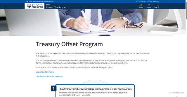 Security scan screenshot of https://fiscal.treasury.gov/top/