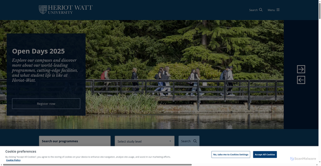 Security scan screenshot of https://www.hw.ac.uk/