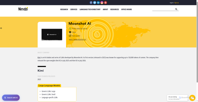 Security scan screenshot of https://www.nimdzi.com/language-technology-radar/moonshot-ai/