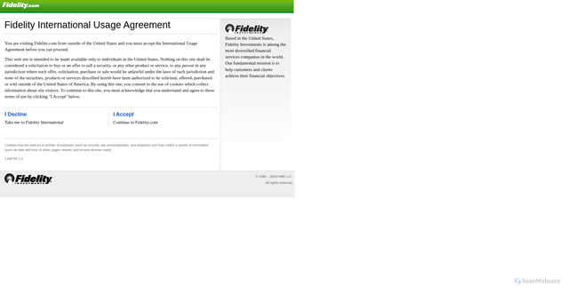 Security scan screenshot of https://fidelity.com/