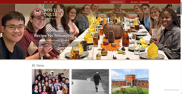 Security scan screenshot of https://www.bc.edu/