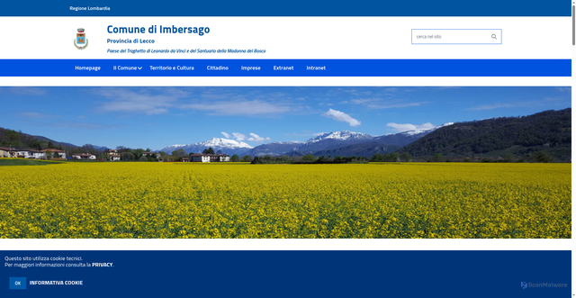 Security scan screenshot of https://www.comune.imbersago.lc.it/hh/index.php