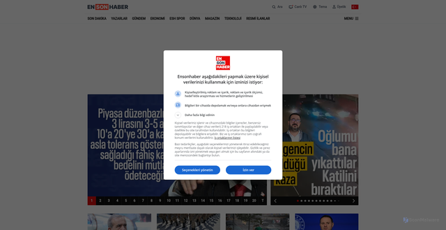 Security scan screenshot of https://ensonhaber.com