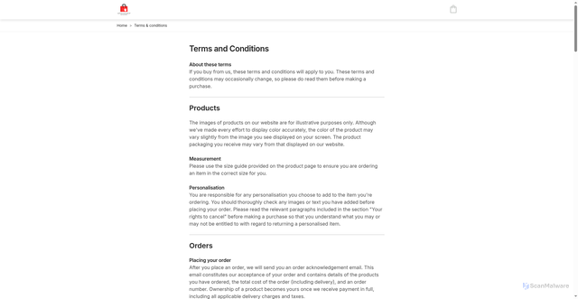 Security scan screenshot of https://asbcrafts.com/terms