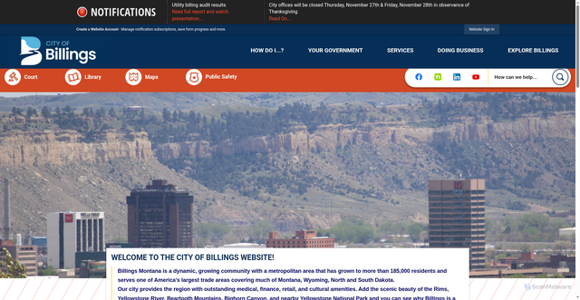 Security scan screenshot of https://billingsmt.gov/