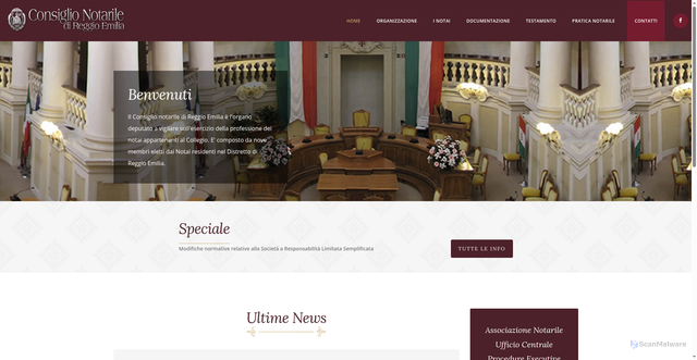 Security scan screenshot of https://www.consiglionotarilereggioemilia.it/
