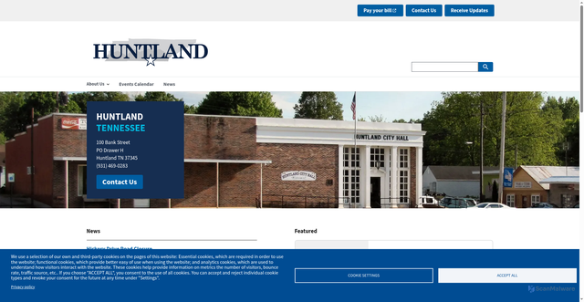 Security scan screenshot of https://www.huntlandtn.gov/