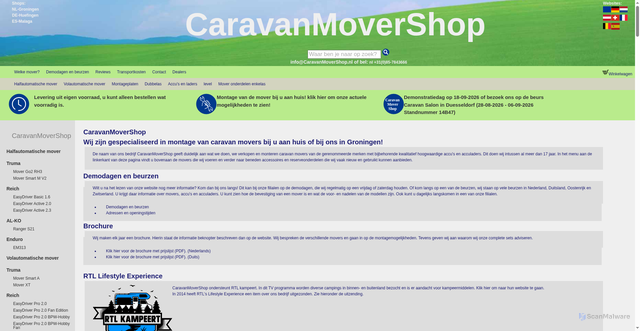 Security scan screenshot of caravanmovershop.nl