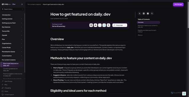 Security scan screenshot of https://subs.daily.dev