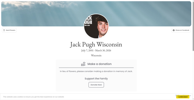 Security scan screenshot of https://memorialsource.com/memorial/jack-pugh-wisconsin