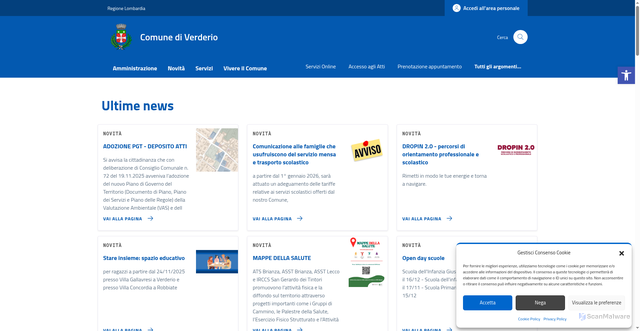 Security scan screenshot of https://comune.verderio.lc.it/