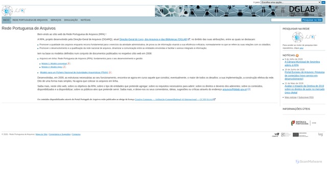 Security scan screenshot of https://arquivos.pt