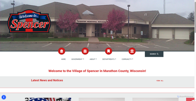 Security scan screenshot of https://villageofspencerwi.gov/