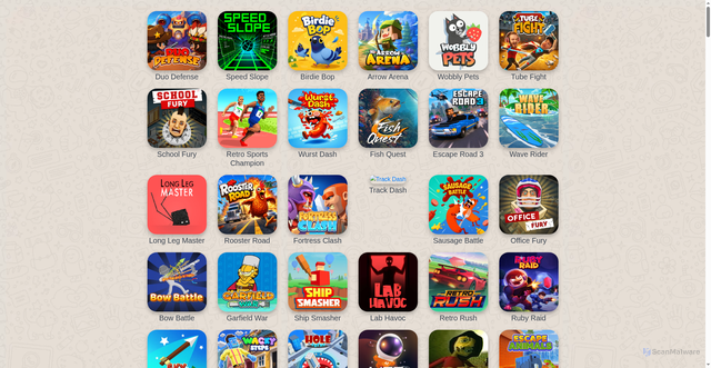 Security scan screenshot of 1000freegames.github.io