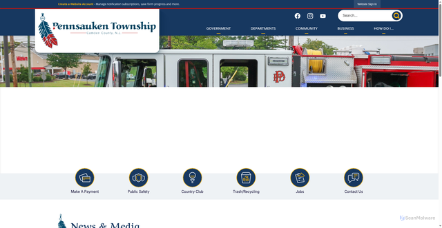 Security scan screenshot of https://pennsauken.gov/