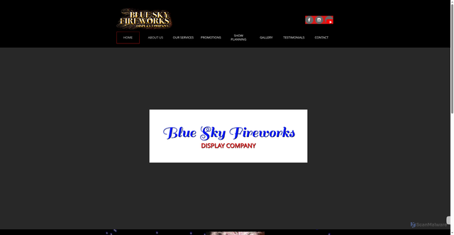 Security scan screenshot of https://www.blueskyfireworks.com/