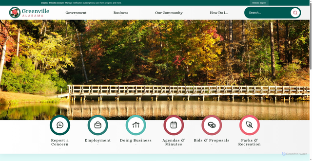 Security scan screenshot of https://greenvilleal.gov/