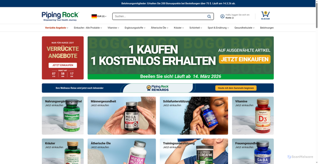 Security scan screenshot of https://www.pipingrock.com