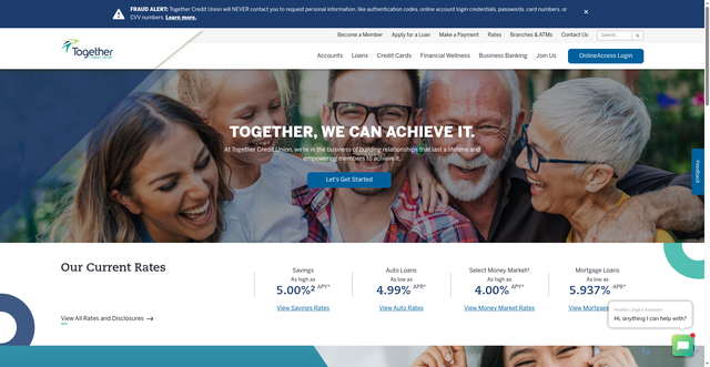 Security scan screenshot of https://www.togethercu.org/