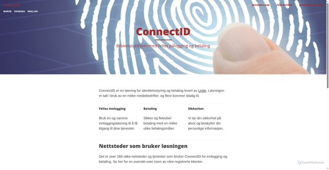 Security scan screenshot of https://connectid.no/