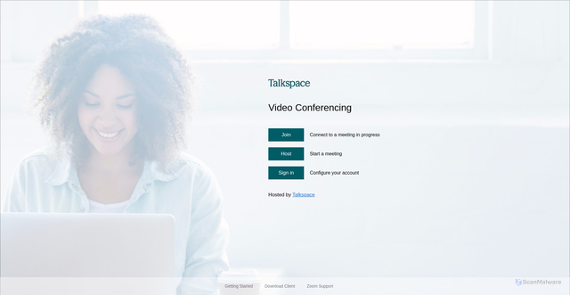 Security scan screenshot of https://talkspace.zoom.us