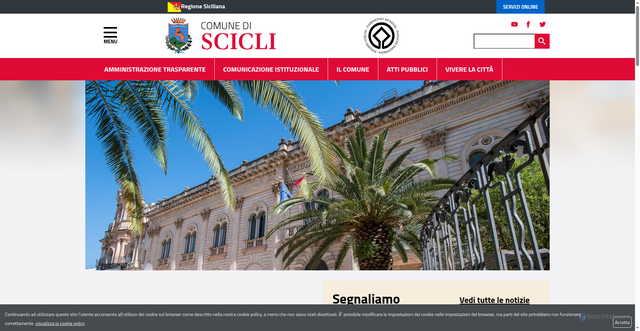 Security scan screenshot of https://www.comune.scicli.rg.it/home