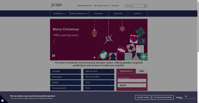 Security scan screenshot of https://www.sqa.org.uk/