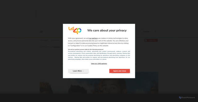 Security scan screenshot of https://los40.com.co/los40/2023/08/17/tendencias/1692306811_290669.html
