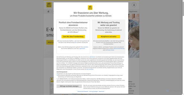 Security scan screenshot of https://freemail.web.de