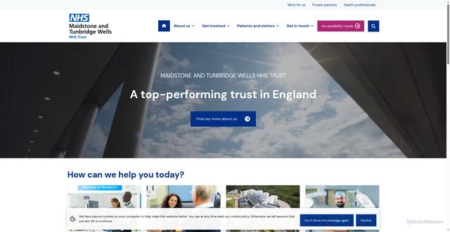Security scan screenshot of http://www.mtw.nhs.uk/