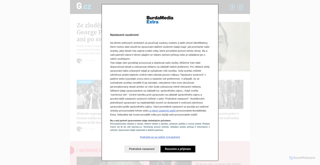 Security scan screenshot of https://g.cz