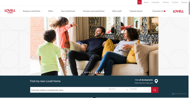 Security scan screenshot of https://newhomes.lovell.co.uk