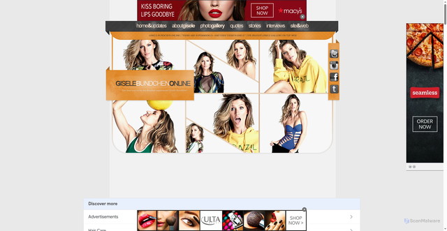 Security scan screenshot of https://giselebundchen-online.com/